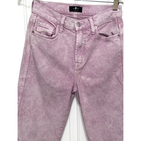 SEVEN FOR ALL MANKIND Jeans Womens 26 Pink High Waist High Rise Cropped Straight - Picture 3 of 14